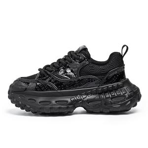 Magelly Износостойкие дышащие низкие массивные кроссовки мужские - черные, цвет Black