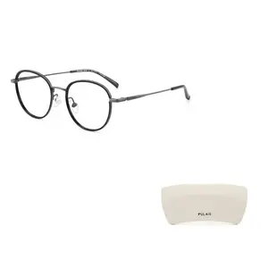 PULAIS Круглая оправа для очков из бета-титана унисекс, HK3031-C2 Deep Gun Black