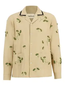 Рубашка ржавого цвета с цветочными аппликациями Baziszt, нейтральный