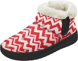 Женские зимние ботинки на низком каблуке, водонепроницаемые, легкие, теплые, с плюшевой отделкой, противоскользящие модные ботинки, размеры 36-44 Quxjehoe, Christmas Waves