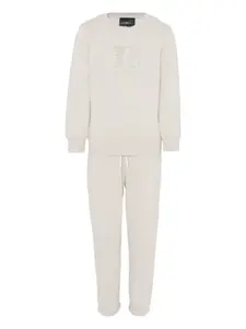 Спортивный костюм с нашивкой-логотипом John Richmond Junior, светло-бежевый