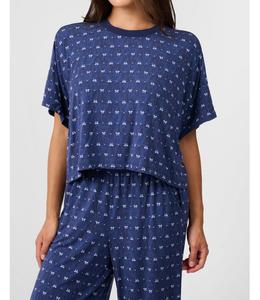 Женская укороченная футболка для сна WeWoreWhat, Medium wash