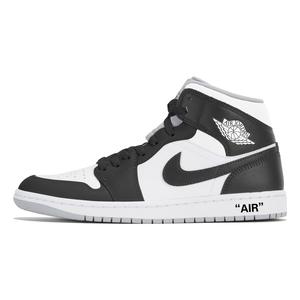 Jordan Air 1 износостойкие мид-топ винтажные баскетбольные кроссовки мужские black white