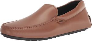 BOSS мужские гладкие кожаные мокасины с резиновой подошвой, Tiger Eye Beige