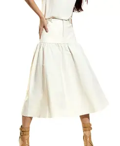 Кожаная нейлоновая юбка Downtown Cynthia Rowley, белый