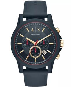 Мужские часы с хронографом, синий силиконовый ремешок, 47 мм A|X Armani Exchange