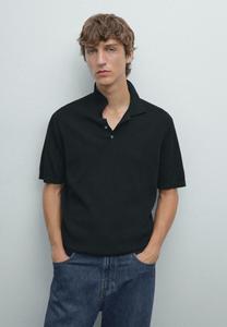 Поло Massimo Dutti WIDE SHORT SLEEVE POLO COLLAR, Black