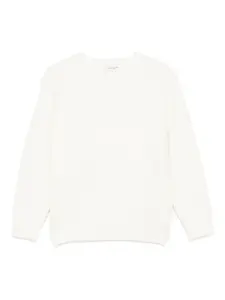 Свитер в рубчик с круглым вырезом Paolo Pecora Kids, белый