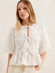 Топ с кружевной вышивкой Broderie Anglaise Ro&Zo, Natural