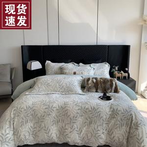 LUOLAI HOME Комплект постельного белья 1,5 м, 4 предмета, простыня, ливнево-зеленый