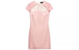 Платье с короткими рукавами женское розовое / белое Zara