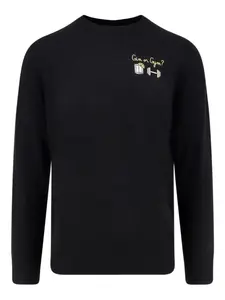 Свитер с вышитым мотивом Mc2 Saint Barth, черный