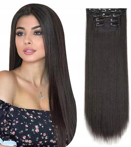 Накладные волосы на заколке, 60 см, черные, как натуральные Inna Marka