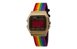 CASIO Мужские часы Retrofit Series с кварцевым механизмом и нейлоновым ремешком, черный циферблат