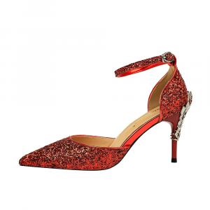 QITUMAUL Стройные каблуки на высоком каблуке женские красные [высота каблука 7,5 см], цвет Red[Heel Height 7.5cm]