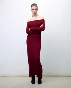 Платье с вырезом-бандо Tintoretto, красный