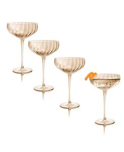 Современные бокалы для коктейлей, набор из 4 штук Qualia Glass, цвет amber