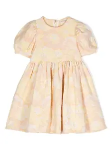 Платье с объемными рукавами и цветочным принтом THE NEW SOCIETY, желтый