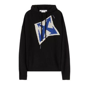 Худи Off-White Thunder Arrow Chunky Knit Hoodie, Black/Peacock