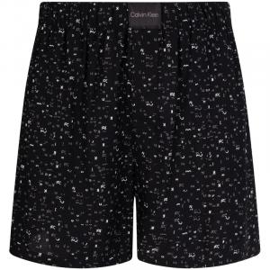Мужские шорты для сна Calvin Klein с узором с логотипом, черный