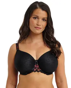 Бюстгальтер с косточкой, кружево, вышивка Fantasie, черный