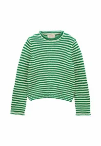 Джемпер в полоску с круглым вырезом, стандартного кроя. Joules, Green White