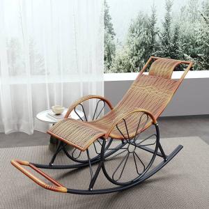 Yu Senyi Кресло-качалка из ротанга, двойной слой, желто-коричневое