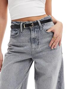 Узкий ремень из искусственной кожи черного цвета Pieces