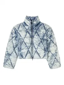 Стеганая куртка-пуховик с кислотной стиркой DIESEL, синий