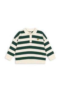 Детская хлопковая трикотажная кофта-поло с длинными рукавами MANIS KNIT Konges Sløjd, зеленый