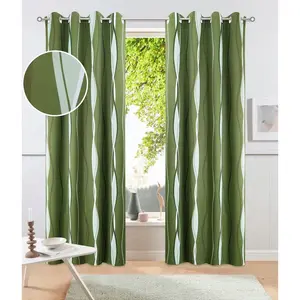 Мой домашний занавес Dimona Blackout с люверсами, 1 шт. My Home, оливково-зеленый