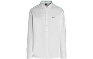 HUGO BOSS Мужская белая рубашка с длинным рукавом