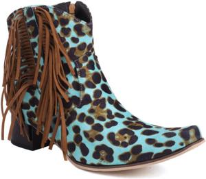 Женские модные ковбойские ботинки Aflngle с бахромой, кисточками, квадратным носком, низким массивным каблуком, боковой молнией, короткие ботильоны на щиколотке, удобные, с нескользящей подошвой, вестерн, для верховой езды, Blue