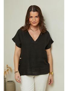 Футболка Curvy Lady Leinen, черный