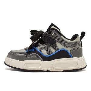 Антискользящие износостойкие легкие амортизирующие утепленные повседневные детские кроссовки Kids' HOBIBEAR, черный/серый