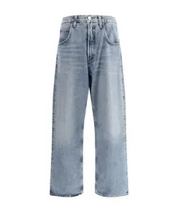 Джинсы с высокой талией и пятью карманами Agolde, синий