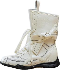 Clolinde Ретро-сапоги Martin для женщин - осень 2025, кожаные сапоги до середины голени в коричневом цвете - толстая подошва Marauder