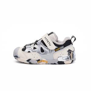 Скользоустойчивая обувь для малышей на осень и зиму KATETU, белый серыйчерный (Winter Fleece-Lined)