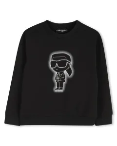 Детская толстовка черного цвета с длинными рукавами Karl Lagerfeld Kids