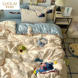 LUOLAI HOME Комплект постельного белья 4 предмета, простыня 200х230 см, цвет Happy Koala, хлопок, ультрамягкий, категория A