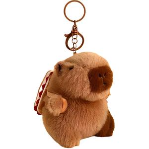 Очаровательная плюшевая кукла капибара-повар с подвеской, высота 12см/14см/15см ROUERXIONG