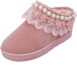 Женские зимние кружевные ботинки Naughtyangel, милые бархатные ботильоны, Pink