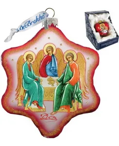 Стеклянное украшение в виде снежинки на тему Рождества Троицы G.Debrekht, multi