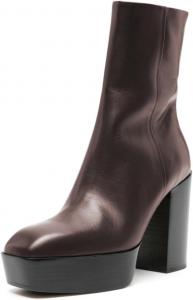 Женские ботильоны FOWT с квадратным носком, массивным высоким каблуком, платформой и боковой молнией, классические зимние, для вечеринок и клубов, размеры 4-16 US, Saddle Brown