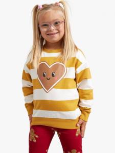 Толстовка в полоску с детским сердечком Lindex, цвет Dusty Yellow
