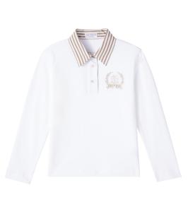 Хлопковая рубашка-поло Brunello Cucinelli Kids, Bianco