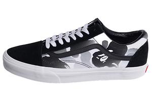Кроссовки A Bathing Ape X Vans Old Skool Skateboard Shoes Unisex Low-Top Black White