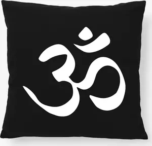 Подушка Huuraa Yoga-Symbol Om Gift 40x40 см с наполнителем из черного хлопка Yoga-Symbol Om Decoration Hellweg Druckerei
