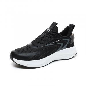 JSWEI Женские противоскользящие дышащие низкие повседневные беговые кроссовки с амортизацией черно-белые, цвет Black White ,,