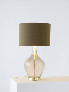 Стеклянная настольная лампа Ursula John Lewis, Grey/Brass